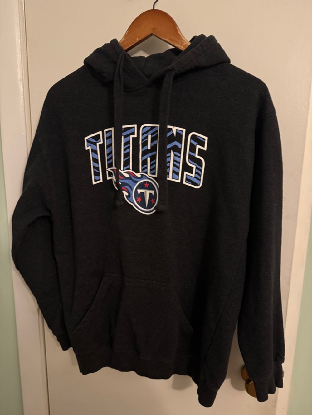 Team Apparel Black Pullover Hoodie with NFL Shield